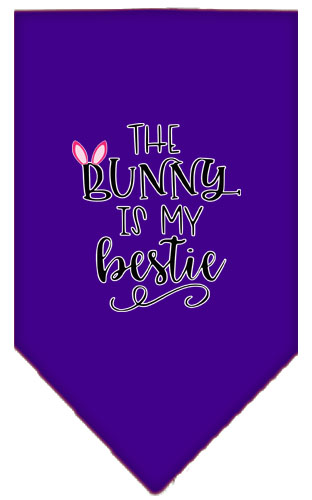 Bunny is my Bestie Screen Print Bandana Purple Large